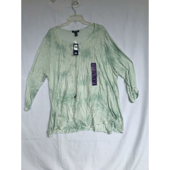 Bandolino Tops - BANDOLINO Women's Light Harvest Blouse 2XL Faded Daniella Top Roll Tab Sleeve